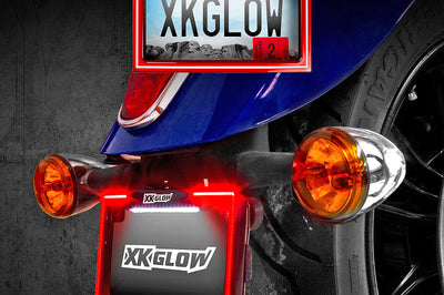 Xk Glow License Plate Frame Light With Turn Signal Chrome - Harddrive Products
