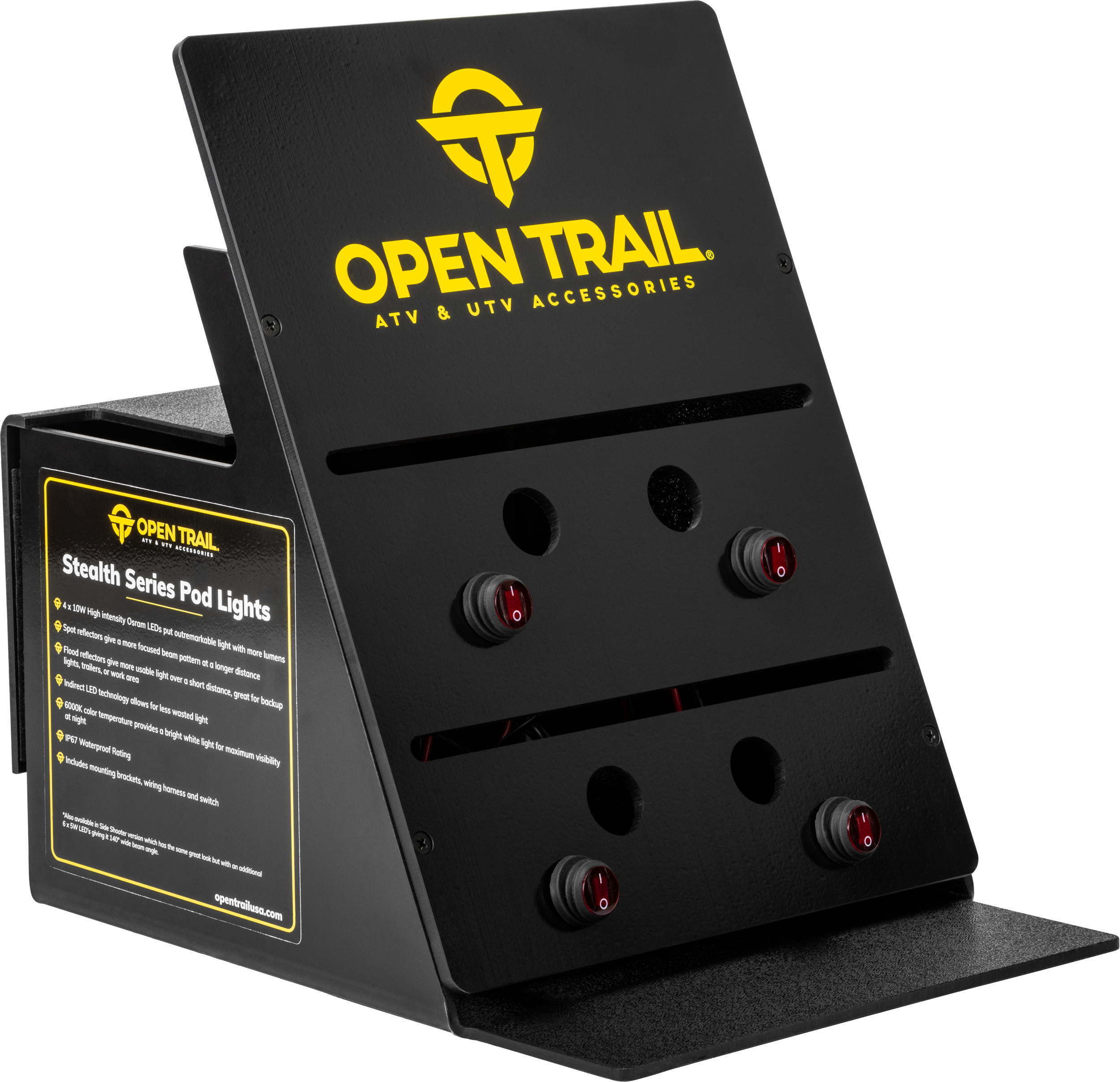Open Trail Light Display For Pod And Bar Lights - Black - Atv Performance Products