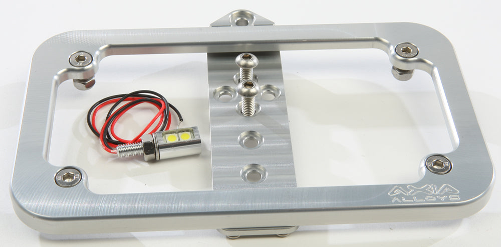 Axia Lighted License Plate Frame - Silver - Atv Performance Products