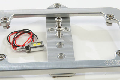Axia Lighted License Plate Frame - Silver - Atv Performance Products