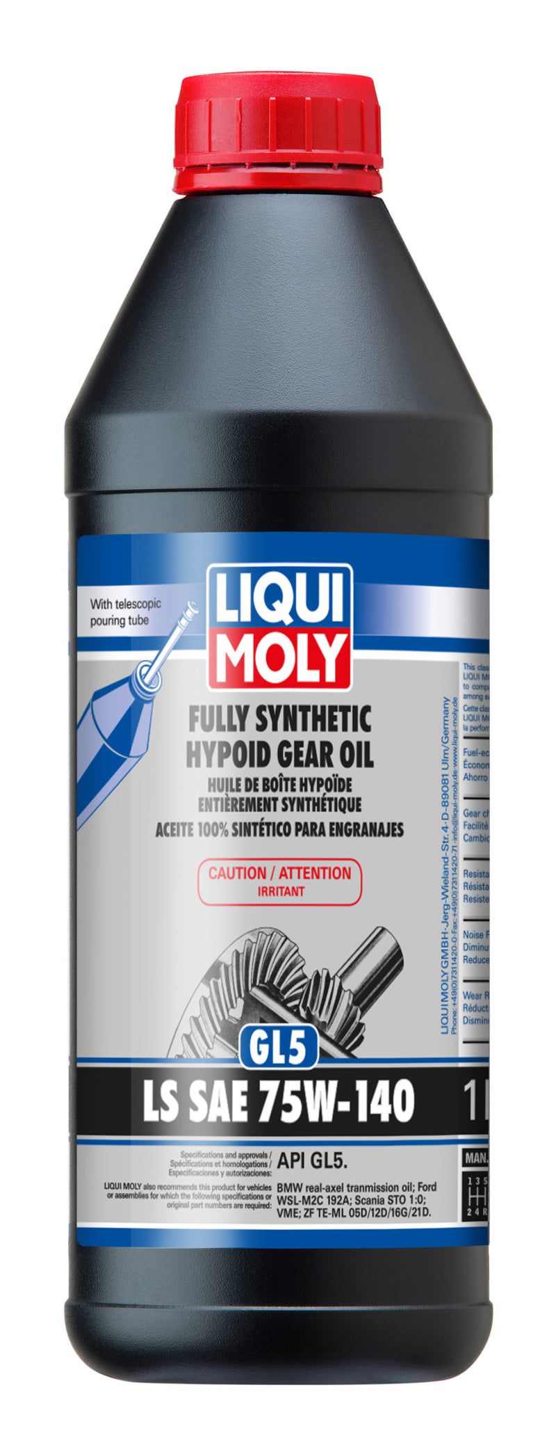 LIQUI MOLY 1L Fully Synthetic Hypoid Gear Oil (GL5) LS SAE 75W140 - Oils & Filters