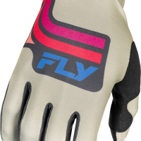 Fly Racing Lite Vice Gloves Light Grey/pink/coral Xs - Grey/Pink/Coral / 2X-Large