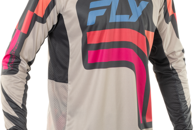 Fly Racing Lite Vice Jersey Light Grey/pink/coral Xl - Grey/Pink/Coral / Large