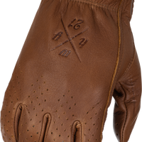 Highway 21 Louie Perforated Gloves Brown Xs - Large - Harddrive Products