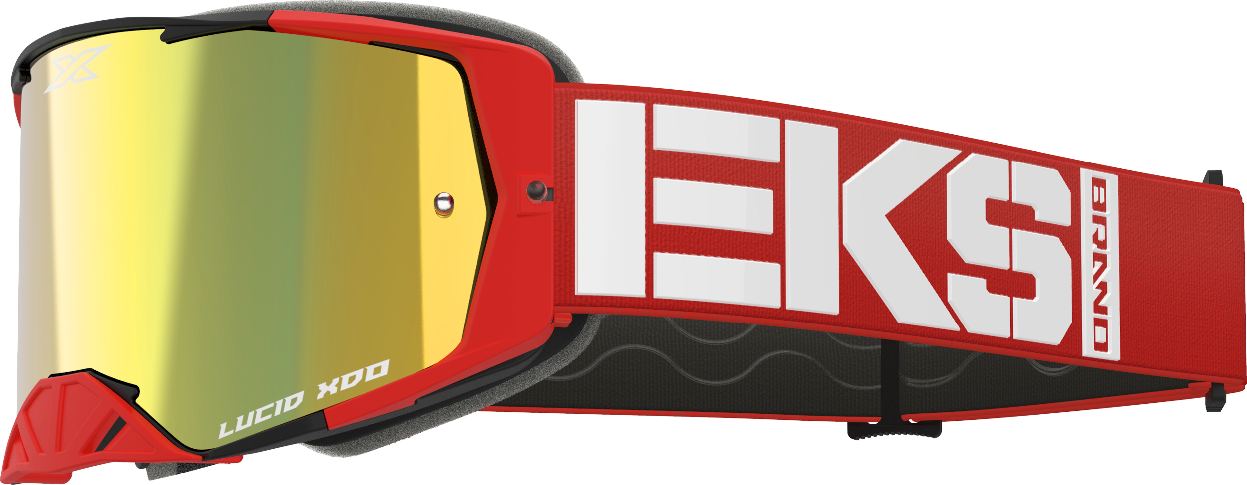 Eks Brand Lucid Caliber Goggle Royal Blue Silver Mirror Lens - Red - Bicycle Collection