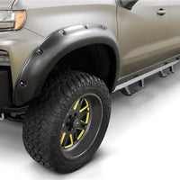 LUND Lund 19-22 GM Silverado/Sierra RX-Flat Smooth Elite Series Fender Flares w/Black Bolts - Black 4pc - & Trim