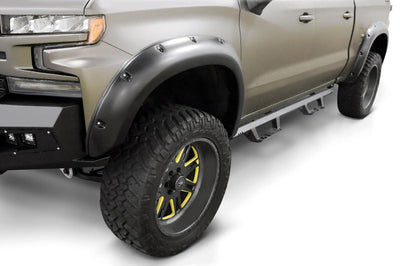 LUND Lund 19-22 GM Silverado/Sierra RX-Flat Smooth Elite Series Fender Flares w/Black Bolts - Black 4pc - & Trim