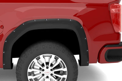 LUND Lund 19-22 GM Silverado/Sierra RX-Flat Textured Elite Series Fender Flares w/Black Bolts - Black 4pc - & Trim