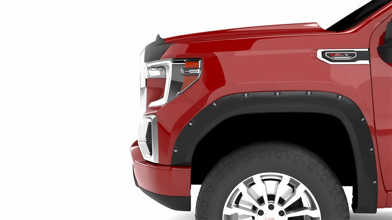 LUND Lund 19-22 GM Silverado/Sierra RX-Flat Textured Elite Series Fender Flares w/Black Bolts - Black 4pc - & Trim