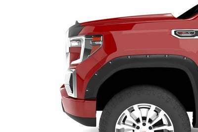 LUND Lund 19-22 GM Silverado/Sierra RX-Flat Textured Elite Series Fender Flares w/Black Bolts - Black 4pc - & Trim