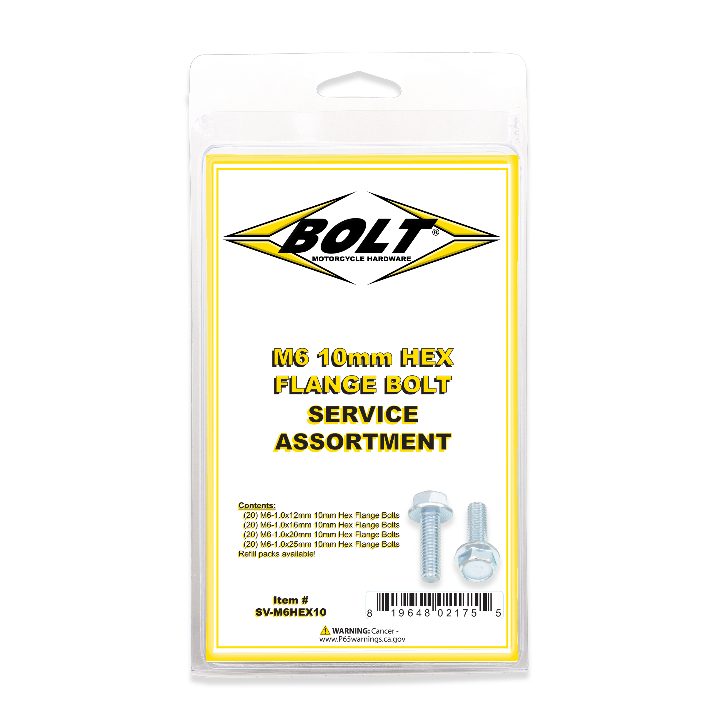 Bolt M6 10mm Hex Flange Assortment 80 Piece Kit - Tires & Wheels