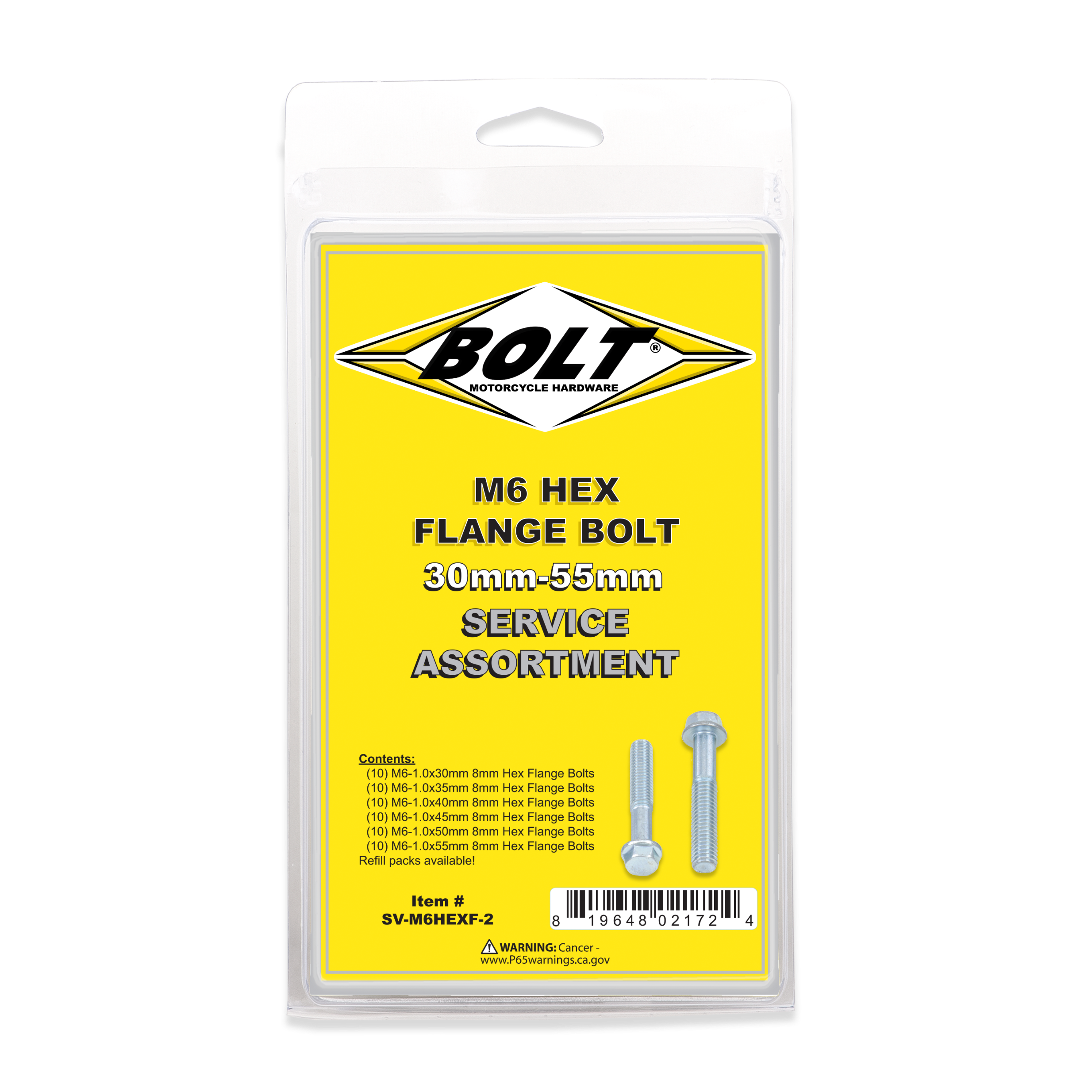 Bolt M6 8mm Hex Flange Assortment 60 Piece Kit - Tires & Wheels