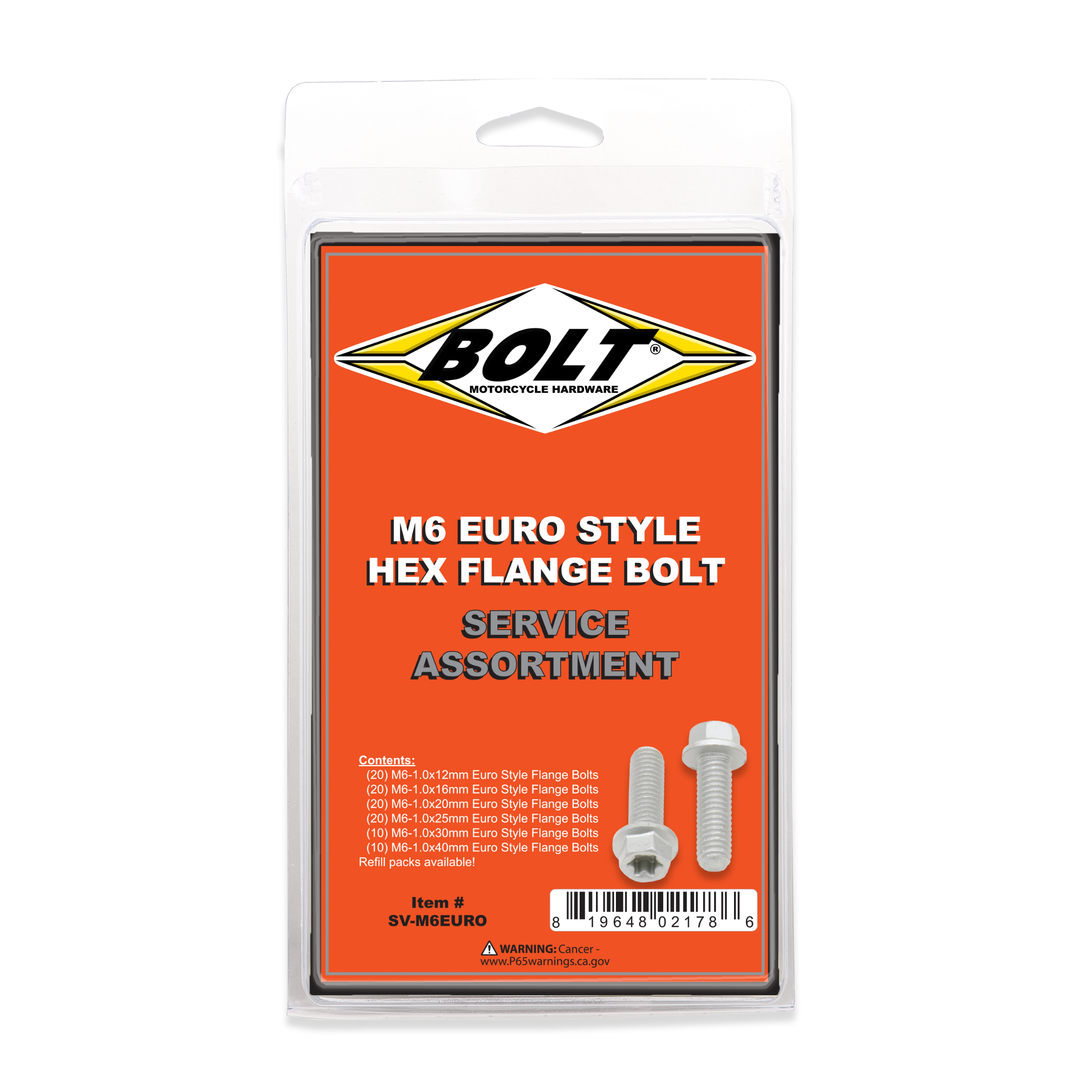 Bolt M6 Euro Torx Flange Assortment 100 Piece Kit - Tires & Wheels