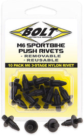 Bolt M6 Three Stage Push Rivet Kit 10/pk - Tires & Wheels