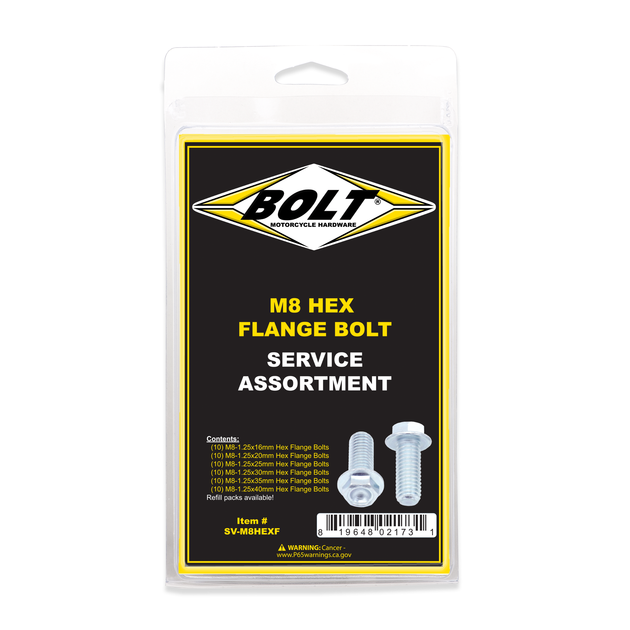 Bolt M8 10mm Hex Flang Asst 1 - Tires & Wheels