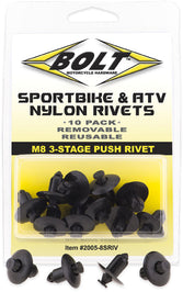 Bolt M8 Three Stage Push Rivet Kit 10/pk - Tires & Wheels