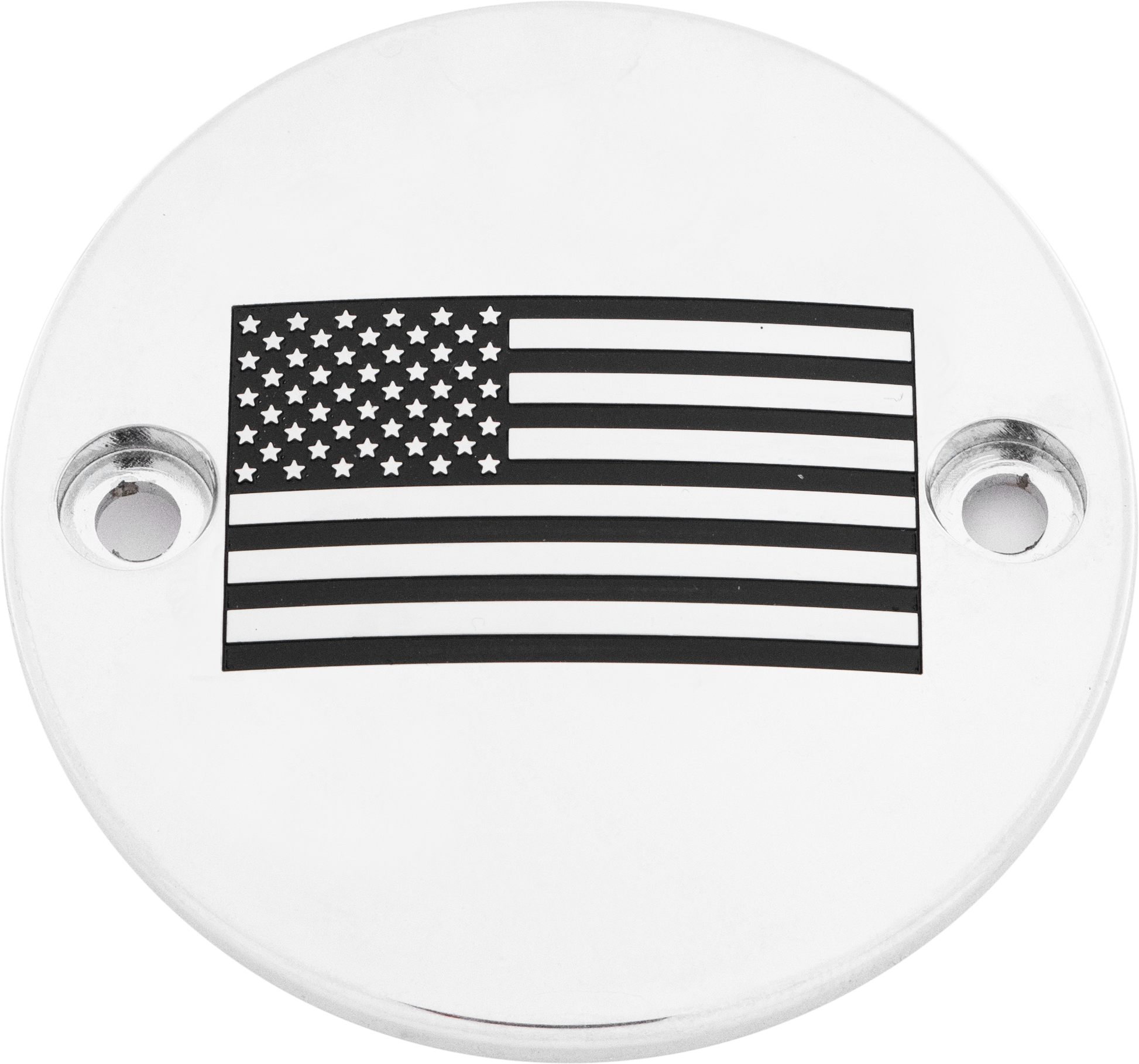 Custom Engraving M8 Timer Cover American Flag Chrome - Harddrive Products