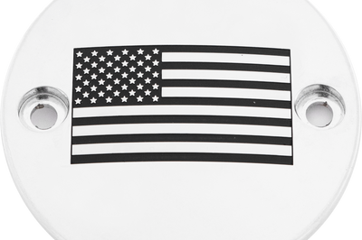 Custom Engraving M8 Timer Cover American Flag Chrome - Harddrive Products