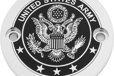 Custom Engraving M8 Timer Cover Army Chrome - Harddrive Products