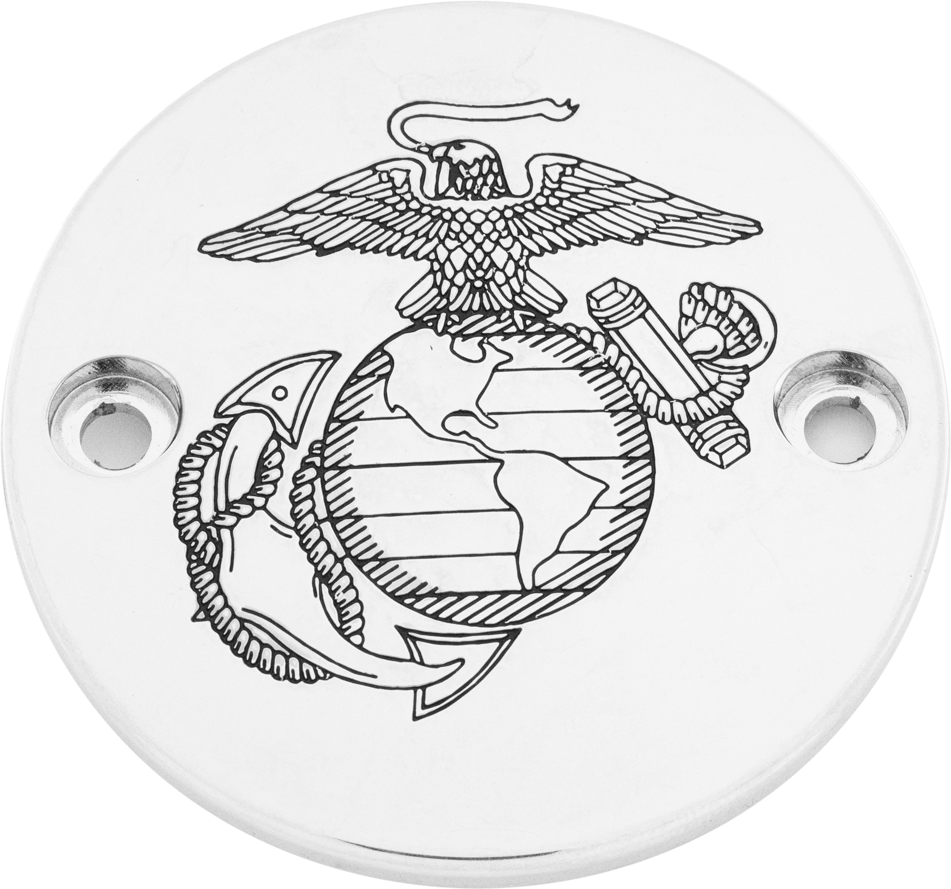 Custom Engraving M8 Timer Cover Marine Ega Chrome - Harddrive Products