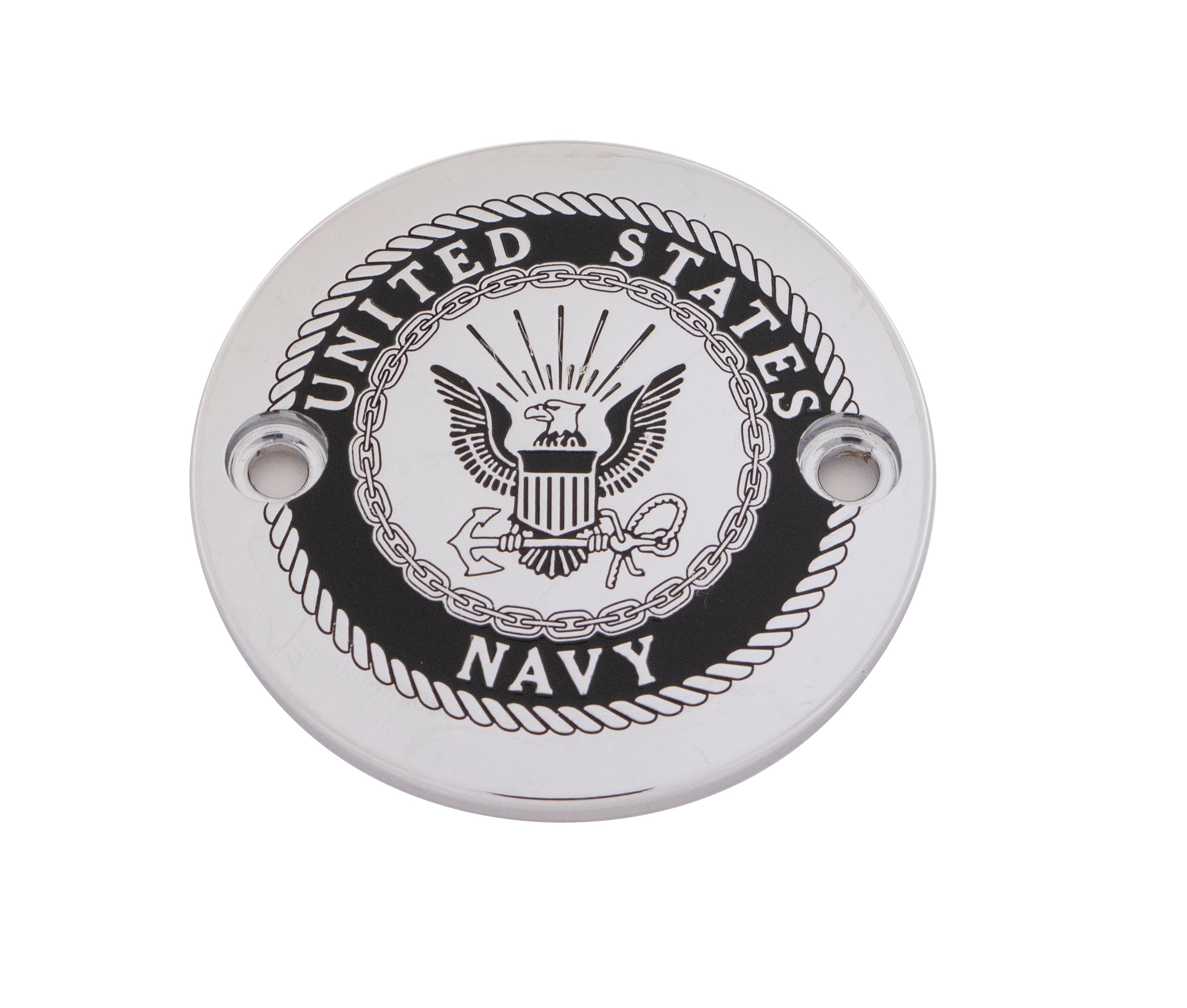 Custom Engraving M8 Timer Cover Navy Chrome - Harddrive Products
