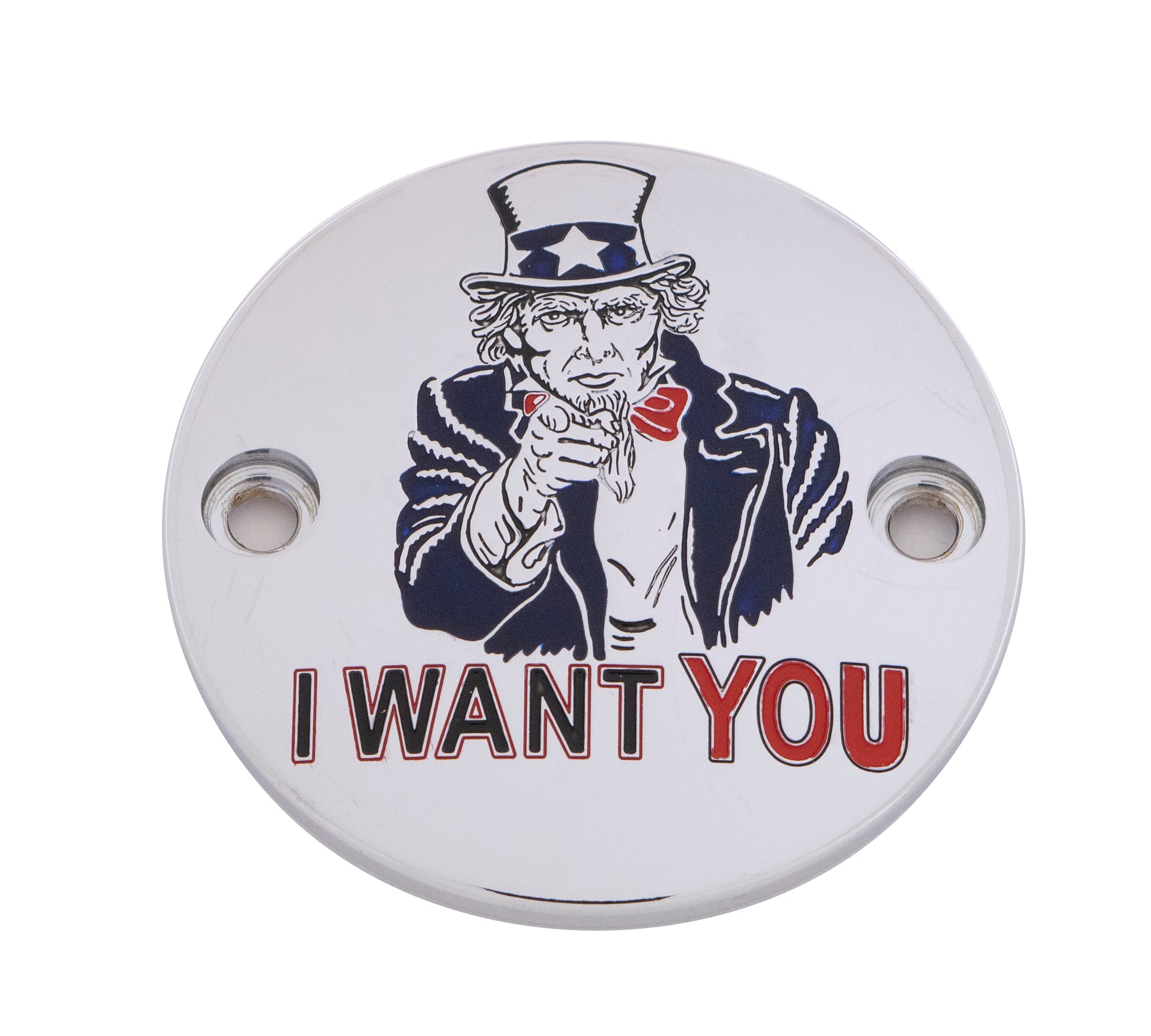 Custom Engraving M8 Timer Cover Uncle Sam Chrome - Harddrive Products