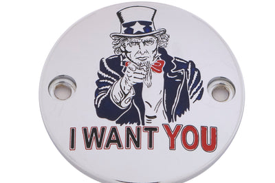Custom Engraving M8 Timer Cover Uncle Sam Chrome - Harddrive Products