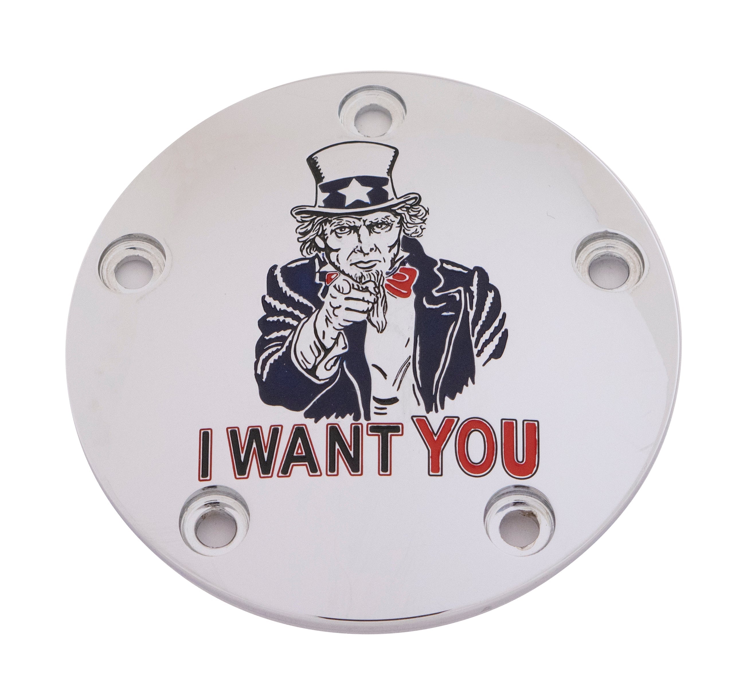 Custom Engraving M8 Timer Cover Uncle Sam Chrome - Harddrive Products