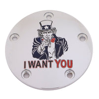 Custom Engraving M8 Timer Cover Uncle Sam Chrome - Harddrive Products