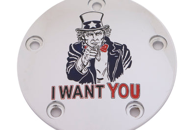 Custom Engraving M8 Timer Cover Uncle Sam Chrome - Harddrive Products