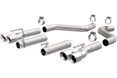 Magnaflow MagnaFlow Axle-Back SS 3in Quad Split Rear 3.5 Tips 2015 Dodge Challenger incl SRT Hellcat - Exhaust Mufflers