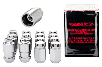 McGard 4 Lug Hex Install Kit w/Locks (Cone Seat Nut) M12X1.5 / 13/16 / 1.5in. Length - Chrome - Wheel and Tire