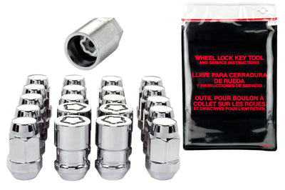 McGard 5 Lug Hex Install Kit w/Locks (Cone Seat Nut / Bulge) M12X1.5 / 3/4 / 1.45in L - Chrome - Wheel and Tire