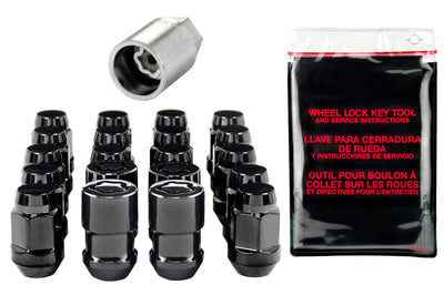 McGard 5 Lug Hex Install Kit w/Locks (Cone Seat Nut / Bulge) M12X1.5 / 3/4 / 1.45in. L - Black - Wheel and Tire