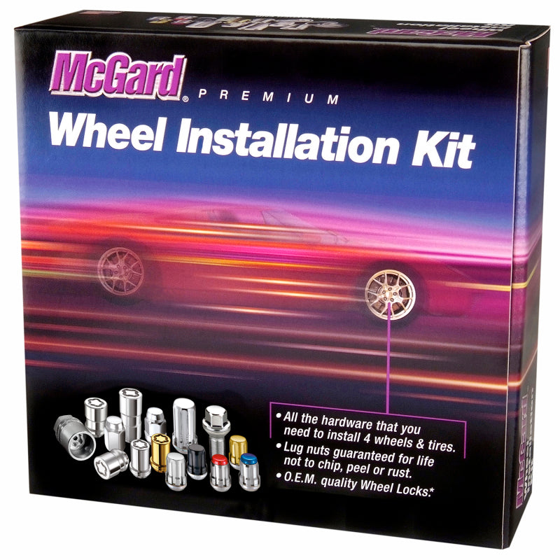 McGard 5 Lug Hex Install Kit w/Locks (Cone Seat Nut) M12X1.5 / 13/16 / 1.5in. Length - Chrome - Wheel and Tire