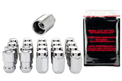McGard 5 Lug Hex Install Kit w/Locks (Cone Seat Nut) M12X1.5 / 13/16 / 1.5in. Length - Chrome - Wheel and Tire