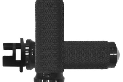 Avon Memory Foam Grips 1.5’’ Large Chrome Indian Touring - Black - Harddrive Products