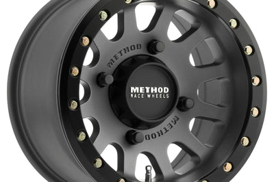 Method Wheels MR401 UTV Beadlock 15x7 / 4 + 3/13mm Offset / 4x136 / 106mm CB Titanium Wheel- Matte Black Ring