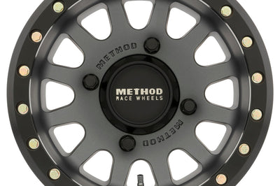 Method Wheels MR401 UTV Beadlock 15x7 / 4 + 3/13mm Offset / 4x156 / 132mm CB Titanium Wheel- Matte Black Ring