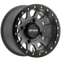 Method Wheels MR401 UTV Beadlock 15x7 / 4 + 3/13mm Offset / 4x156 / 132mm CB Titanium Wheel- Matte Black Ring