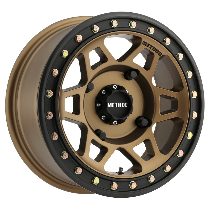 Method Wheels MR405 UTV Beadlock 15x7 4 + 3/13mm Offset 4x156 132mm CB Bronze Wheel - Matte Black Ring