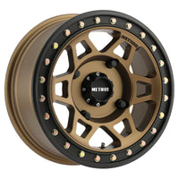 Method Wheels MR405 UTV Beadlock 15x7 4 + 3/13mm Offset 4x156 132mm CB Bronze Wheel - Matte Black Ring