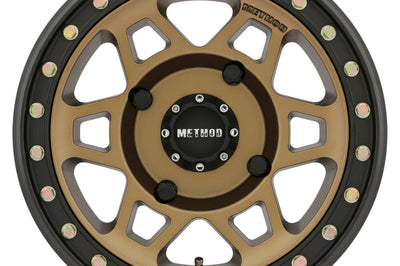 Method Wheels MR405 UTV Beadlock 15x7 4 + 3/13mm Offset 4x156 132mm CB Bronze Wheel - Matte Black Ring
