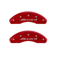 MGP 4 Caliper Covers Engraved Front Accord Rear Red finish silver ch - Brakes Rotors & Pads