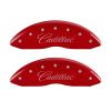 MGP 4 Caliper Covers Engraved Front Cursive/Cadillac Rear CTS Red finish silver ch - Brakes Rotors & Pads