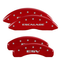 MGP 4 Caliper Covers Engraved Front Escalade Rear ESV Red finish silver ch - Brakes Rotors & Pads