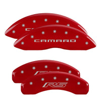 MGP 4 Caliper Covers Engraved Front Gen 5/Camaro Rear 5/RS Red finish silver ch - Brakes Rotors & Pads