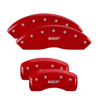 MGP 4 Caliper Covers Engraved Front Lincoln Rear MKZ Red finish silver ch - Brakes Rotors & Pads