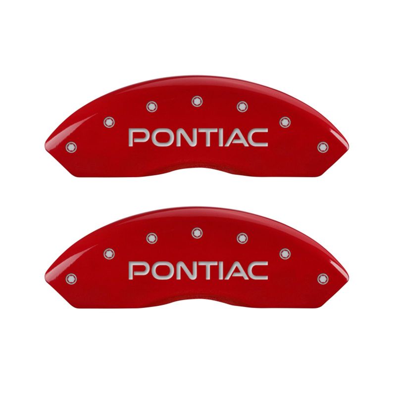 MGP 4 Caliper Covers Engraved Front Pontiac Rear GXP Red finish silver ch - Brakes Rotors & Pads