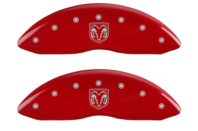 MGP 4 Caliper Covers Engraved Front RAM Rear RAMHEAD Red finish silver ch - Brakes Rotors & Pads